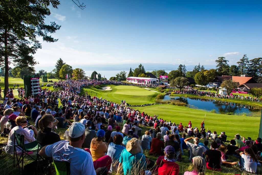 SLIK VI KJENNER DET: I september hvert år forvandles Evian Golf Club fra resortbane til majorbane når Evian Championships splles her. Foto: LET