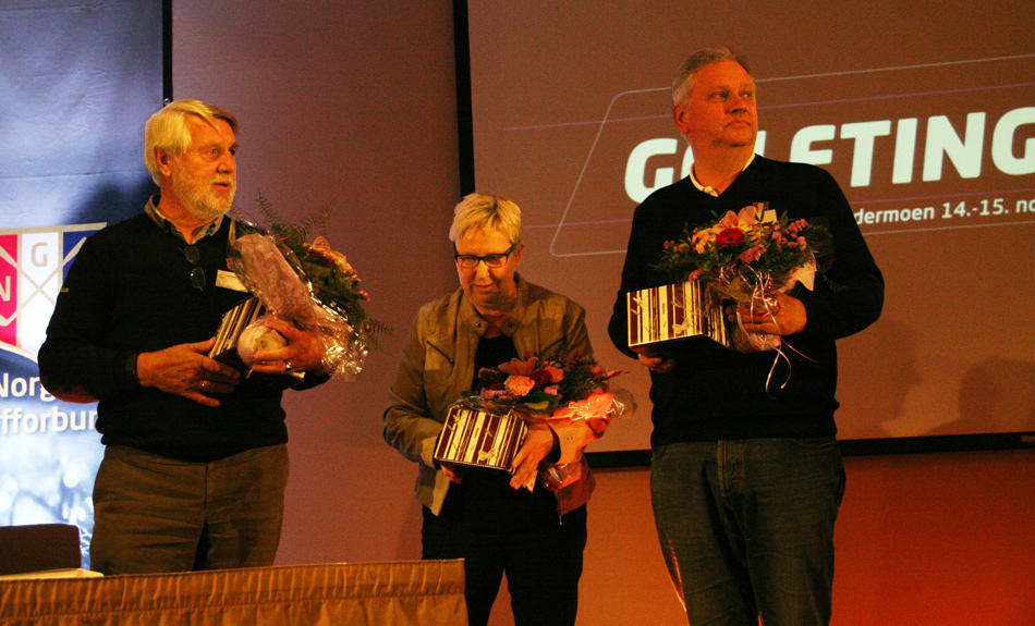DE SOM GIKK UT: Fra venstre Finn H. Andreassen (4 år i styret), Venke Pedersen (6 år) og Dag Kirchhoff (10 år). 