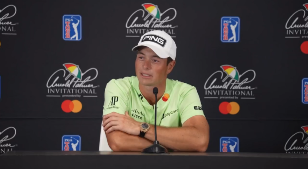 Viktor Hovland i pressekonferanse før Arnold Palmer Invitational 2024. (credit: PGA Tour)