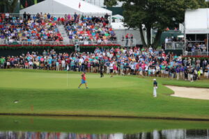 Hull 17 på East Lake Golf Club under TOUR Championship i 2015. Illustrasjonsfoto.