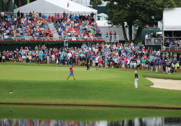 Hull 17 på East Lake Golf Club under TOUR Championship i 2015. Illustrasjonsfoto.