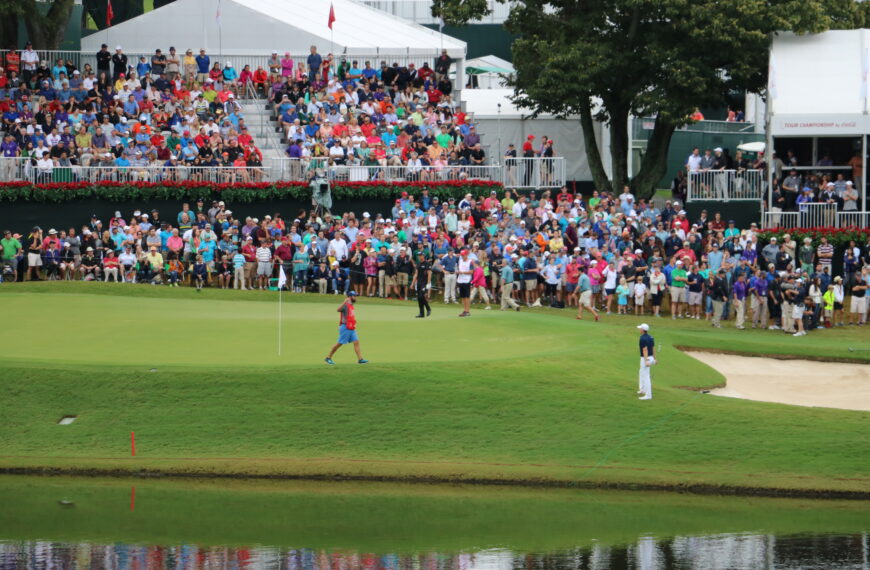 Hull 17 på East Lake Golf Club under TOUR Championship i 2015. Illustrasjonsfoto.