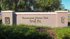 PGA TOUR-skilt ved TPC Tampa Bay, fotografert i 2006. Arkivfoto.