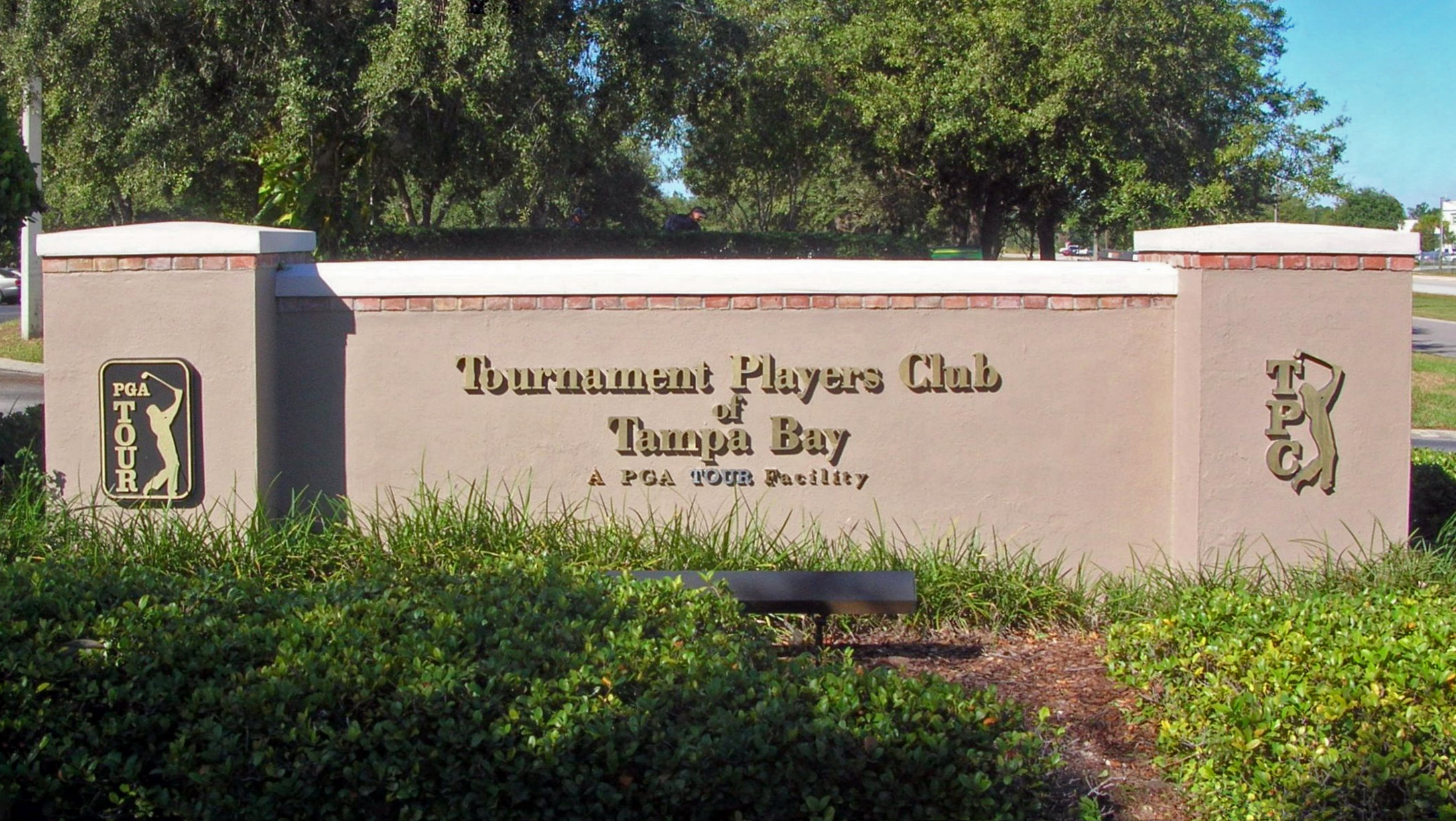 PGA TOUR-skilt ved TPC Tampa Bay, fotografert i 2006. Arkivfoto.