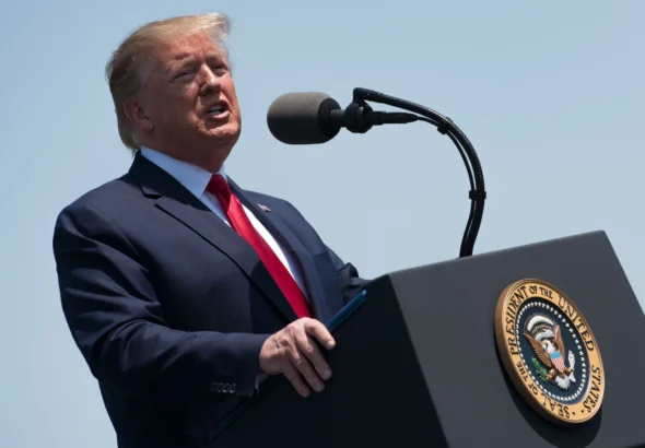 Donald Trump under en seremoni ved Pentagon i juli 2019. Illustrasjonsfoto.
