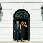Donald og Melania Trump ved Det hvite hus i oktober 2020. Illustrasjonsfoto.
